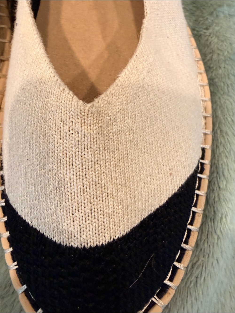 Rothy’s Espadrille Flats Women’s US 13 Cream Black Knit Slip On Shoes - Picture 4 of 14